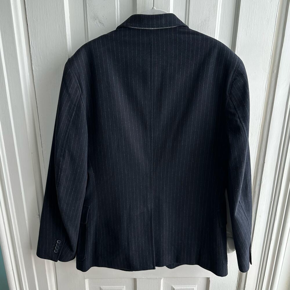 Banana Republic Tailored Fit Navy Pinstripe Blazer Sport Coat 40R Italian Fabric - Picture 4 of 9
